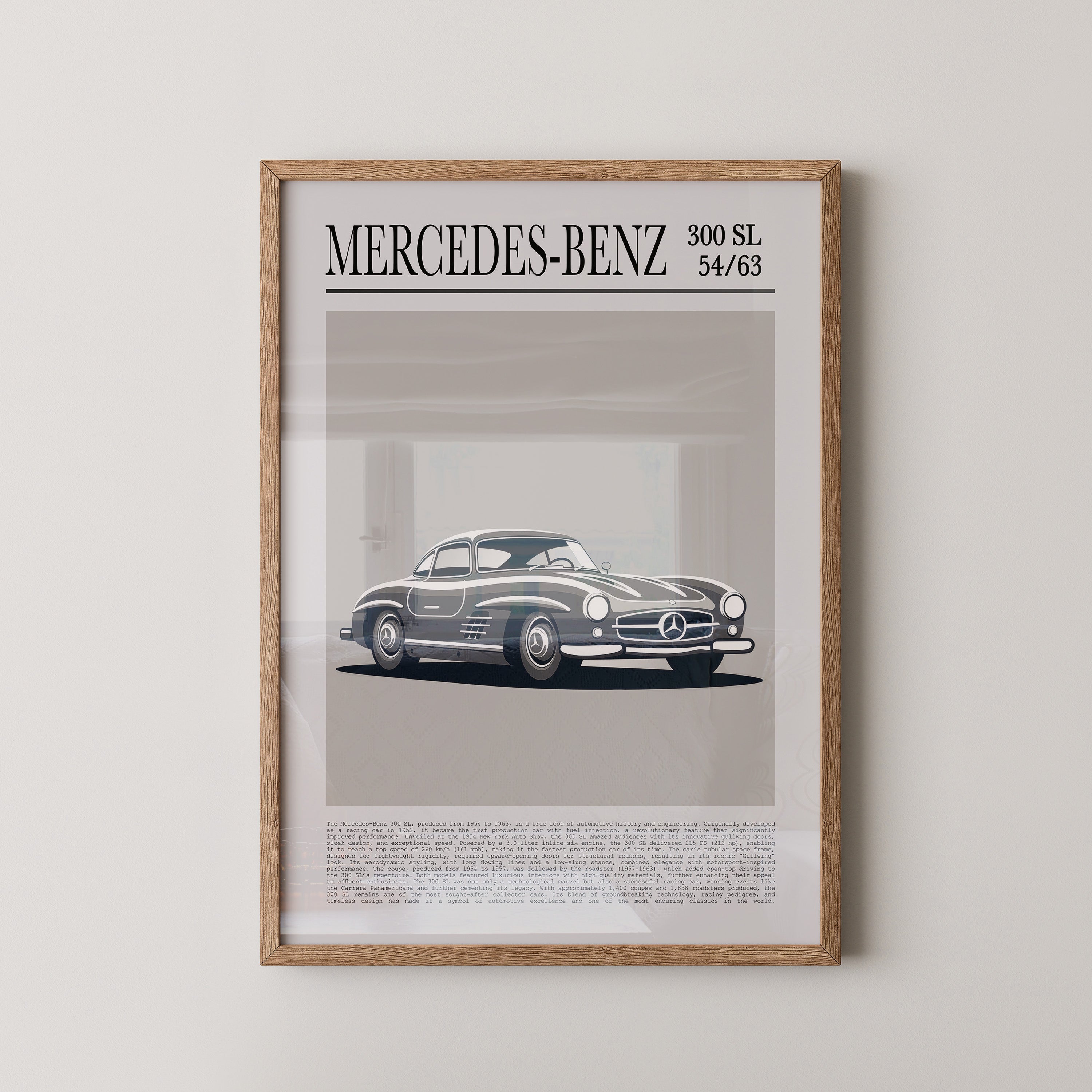 Mercedes 300 SL Grafik Retro