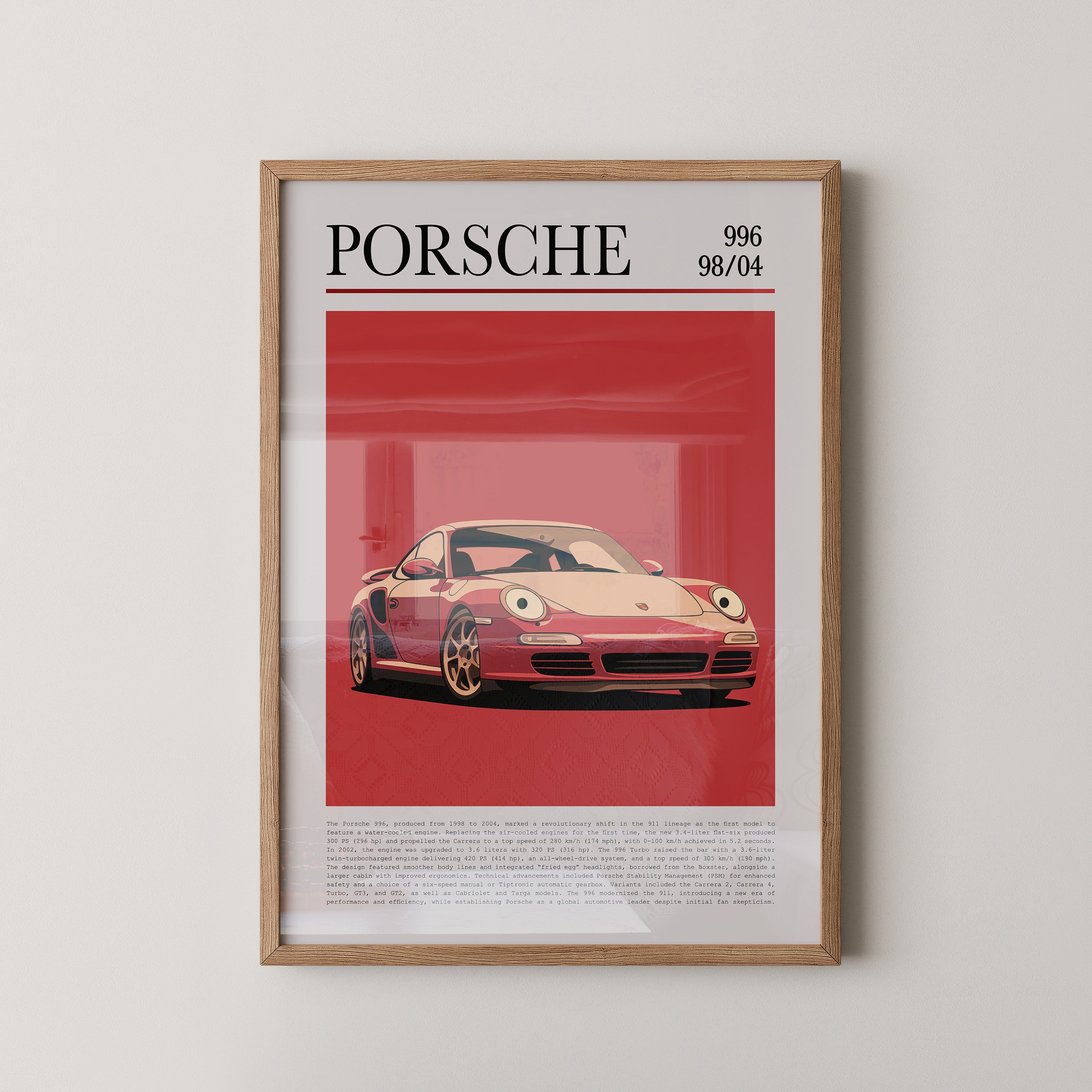 Porsche 911 Rot Cartoonstil