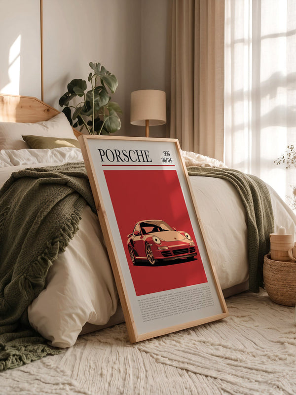 Porsche 911 Rot Cartoonstil