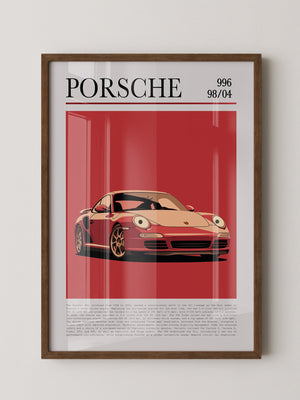 Porsche 911 Rot Cartoonstil