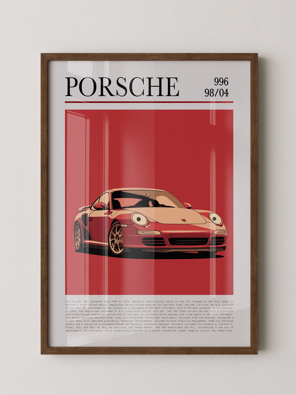 Porsche 911 Rot Cartoonstil