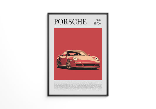 Porsche 911 Rot Cartoonstil