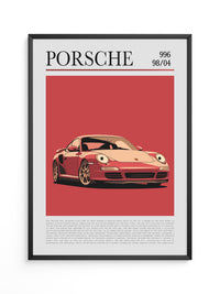 Porsche 911 Rot Cartoonstil