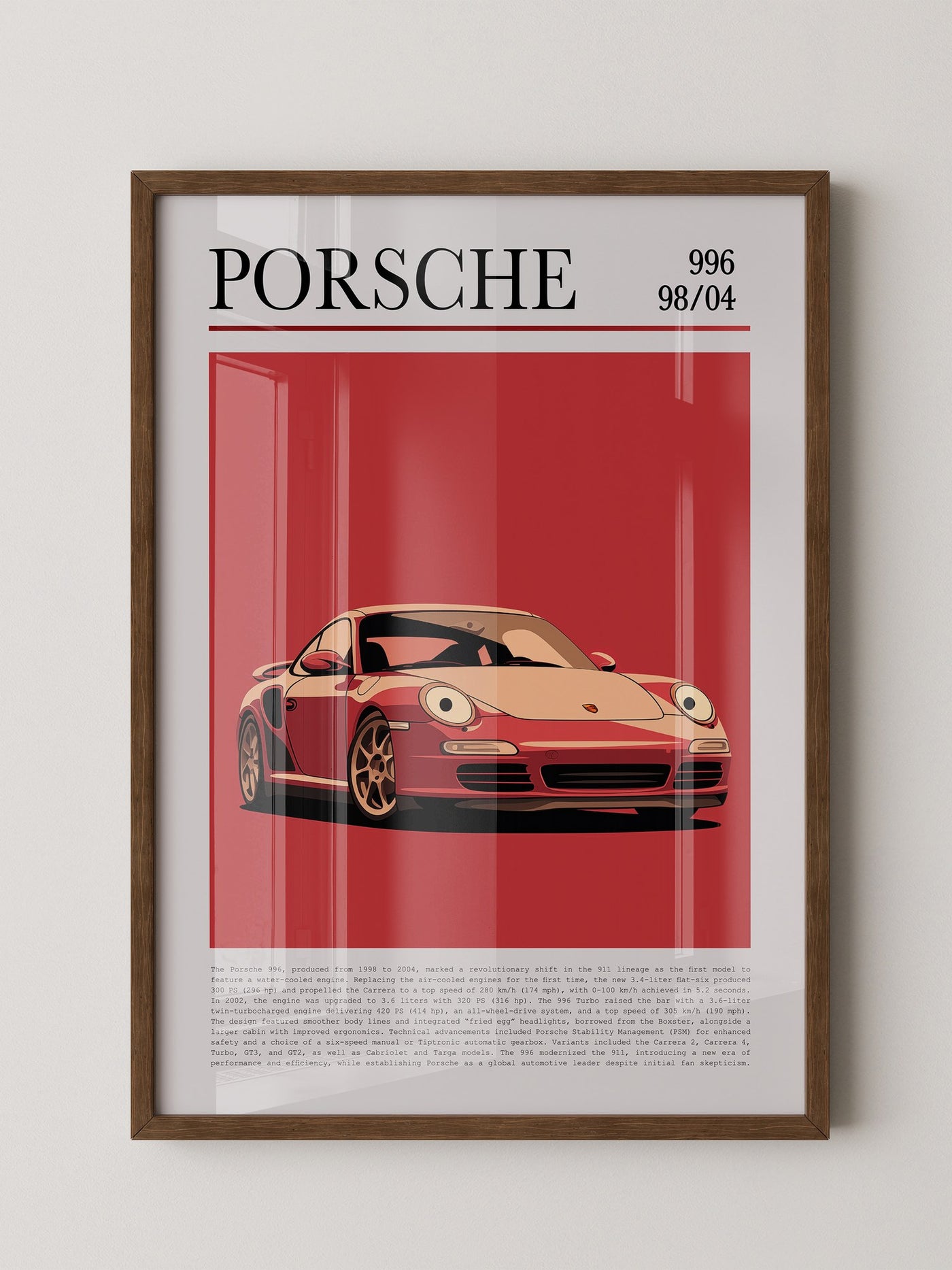 Porsche 911 Rot Cartoonstil