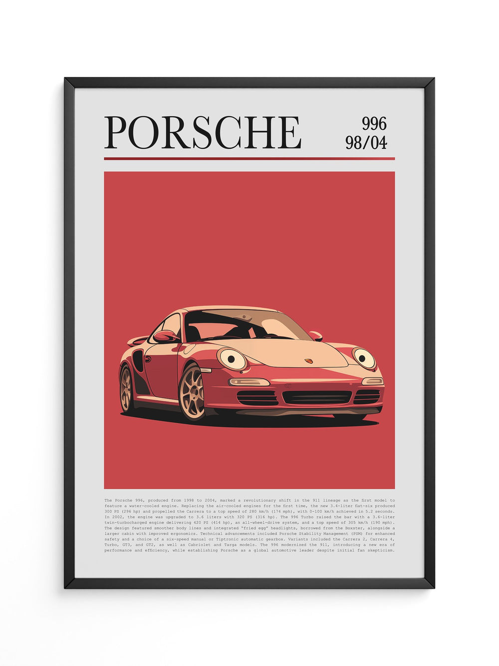 Porsche 911 Rot Cartoonstil