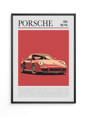 Porsche 911 Rot Cartoonstil