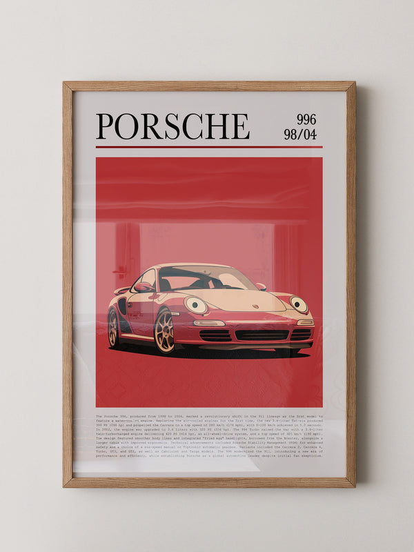 Porsche 911 Rot Cartoonstil