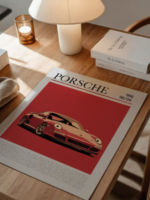 Porsche 911 Rot Cartoonstil