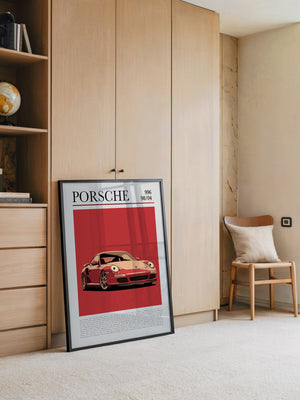 Porsche 911 Rot Cartoonstil
