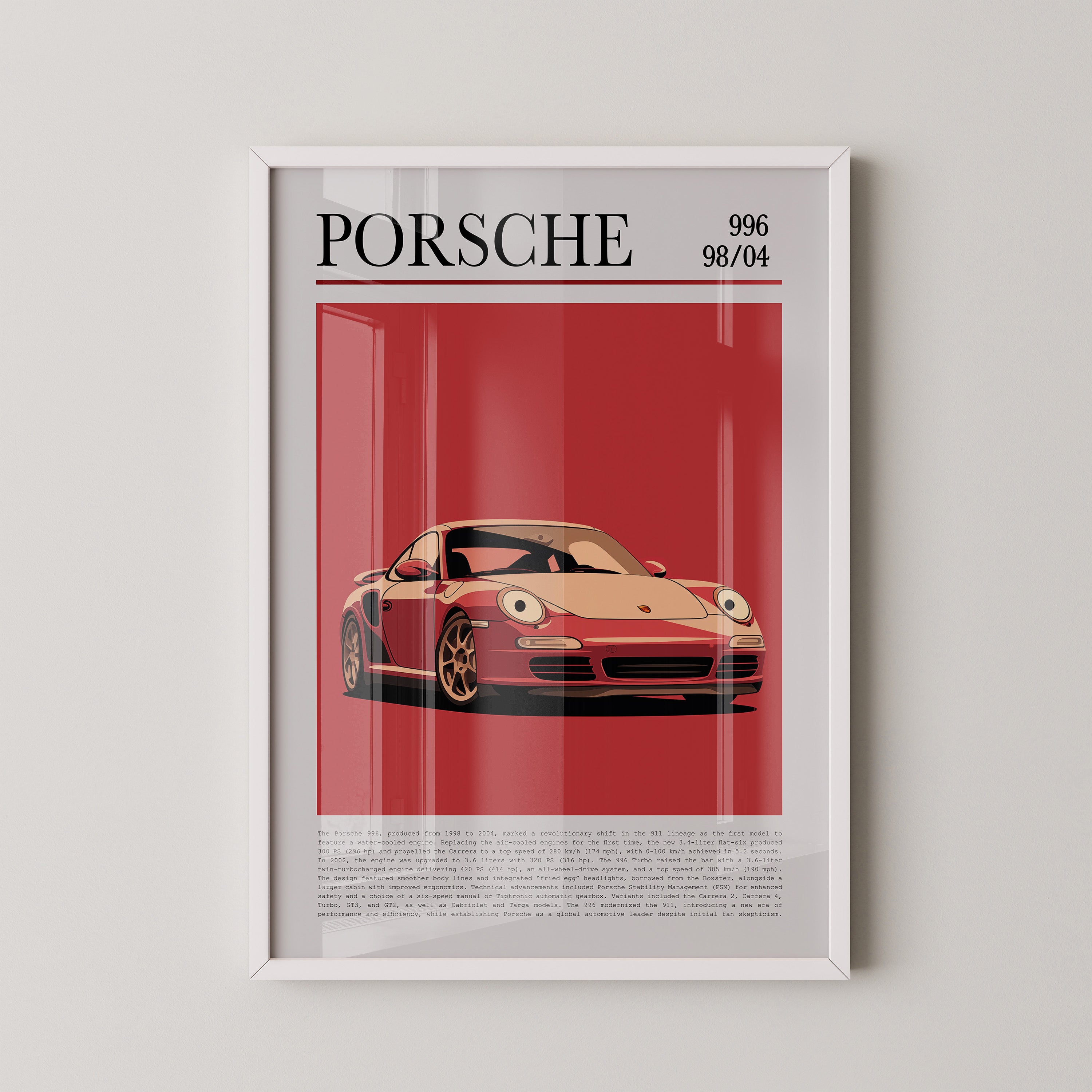 Porsche 911 Rot Cartoonstil