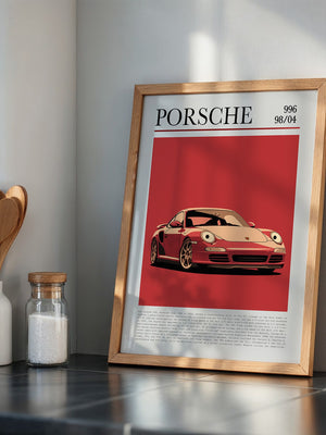Porsche 911 Rot Cartoonstil