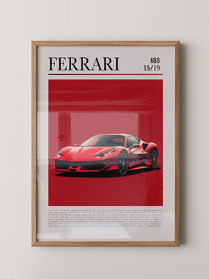 Ferrari 488 Rot Pop-Art