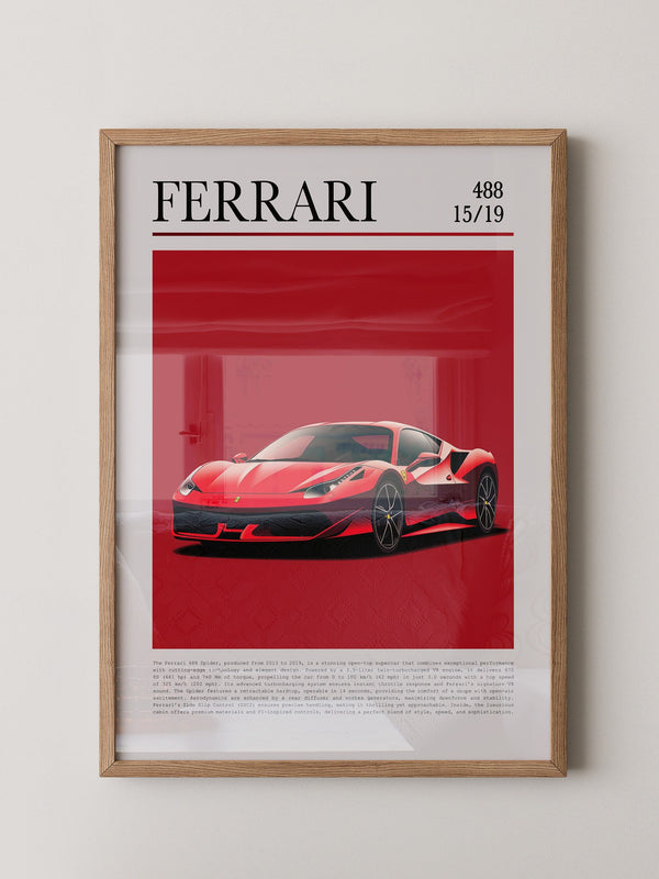 Ferrari 488 Rot Pop-Art