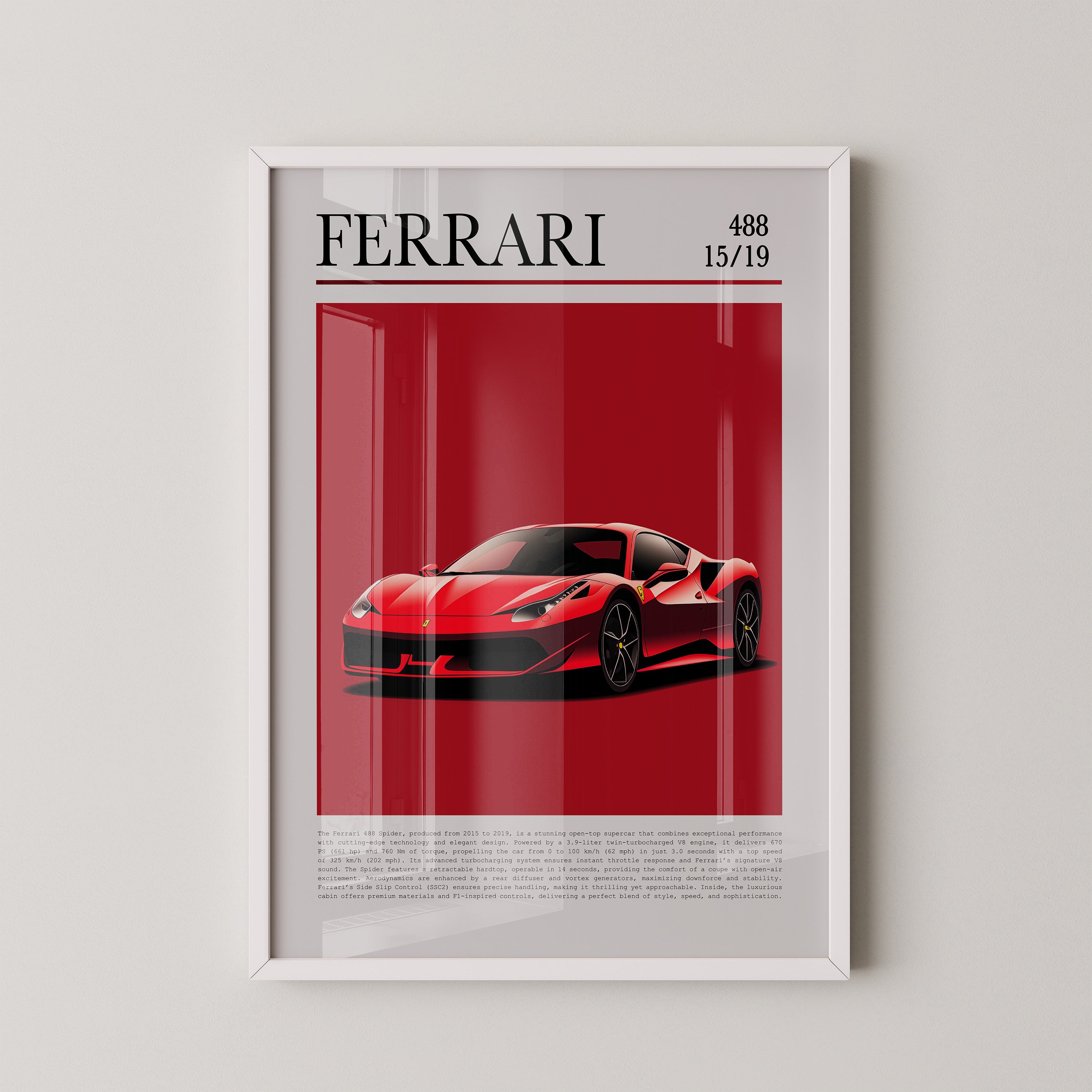 Ferrari 488 Rot Pop-Art