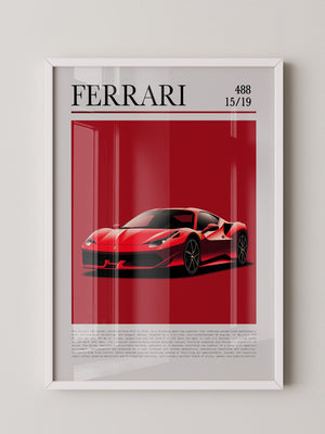 Ferrari 488 Rot Pop-Art