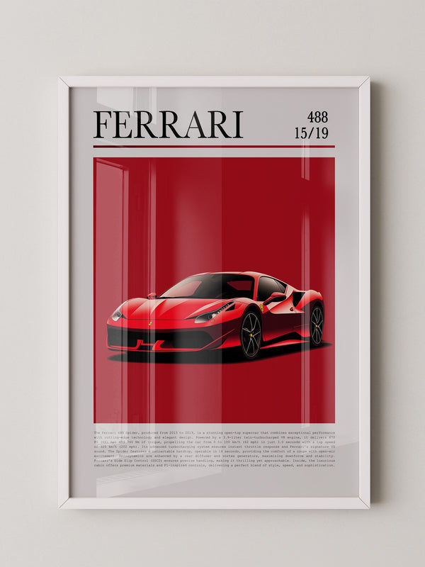 Ferrari 488 Rot Pop-Art