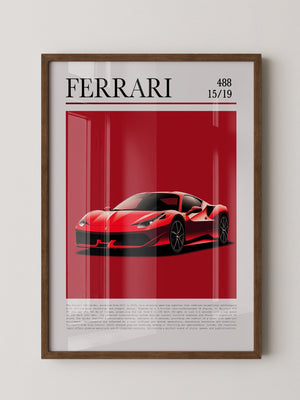 Ferrari 488 Rot Pop-Art