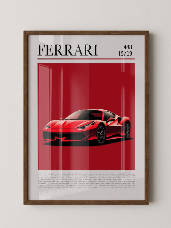 Ferrari 488 Rot Pop-Art