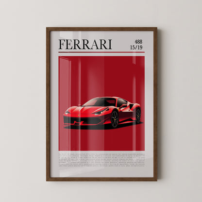 Ferrari 488 Rot Pop-Art