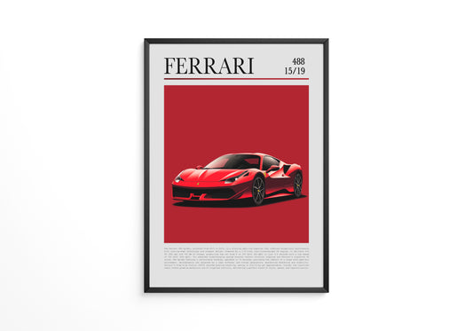 Ferrari 488 Rot Pop-Art