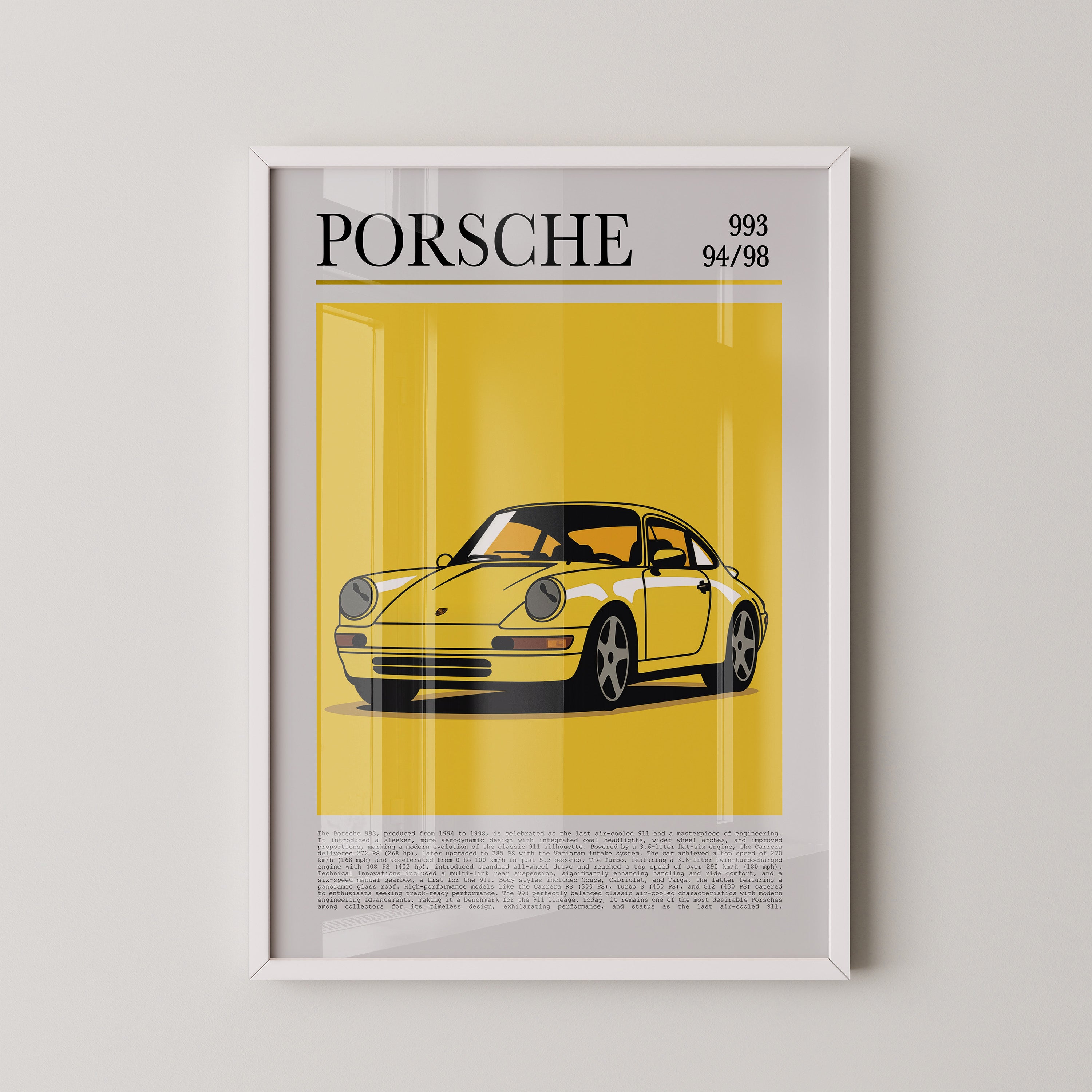 Porsche 993 Gelb Pop-Art