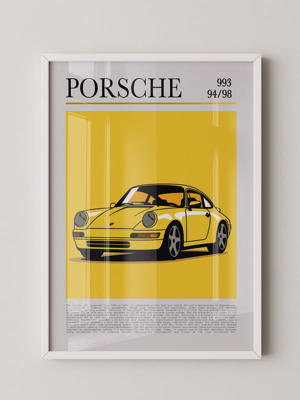 Porsche 993 Gelb Pop-Art