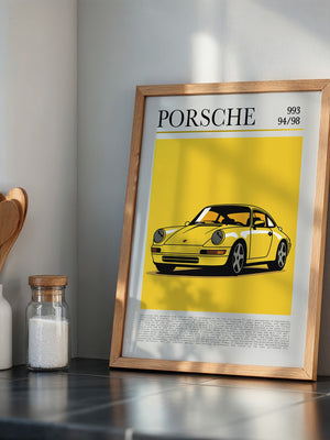 Porsche 993 Gelb Pop-Art