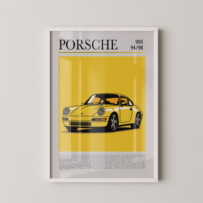 Porsche 993 Gelb Pop-Art