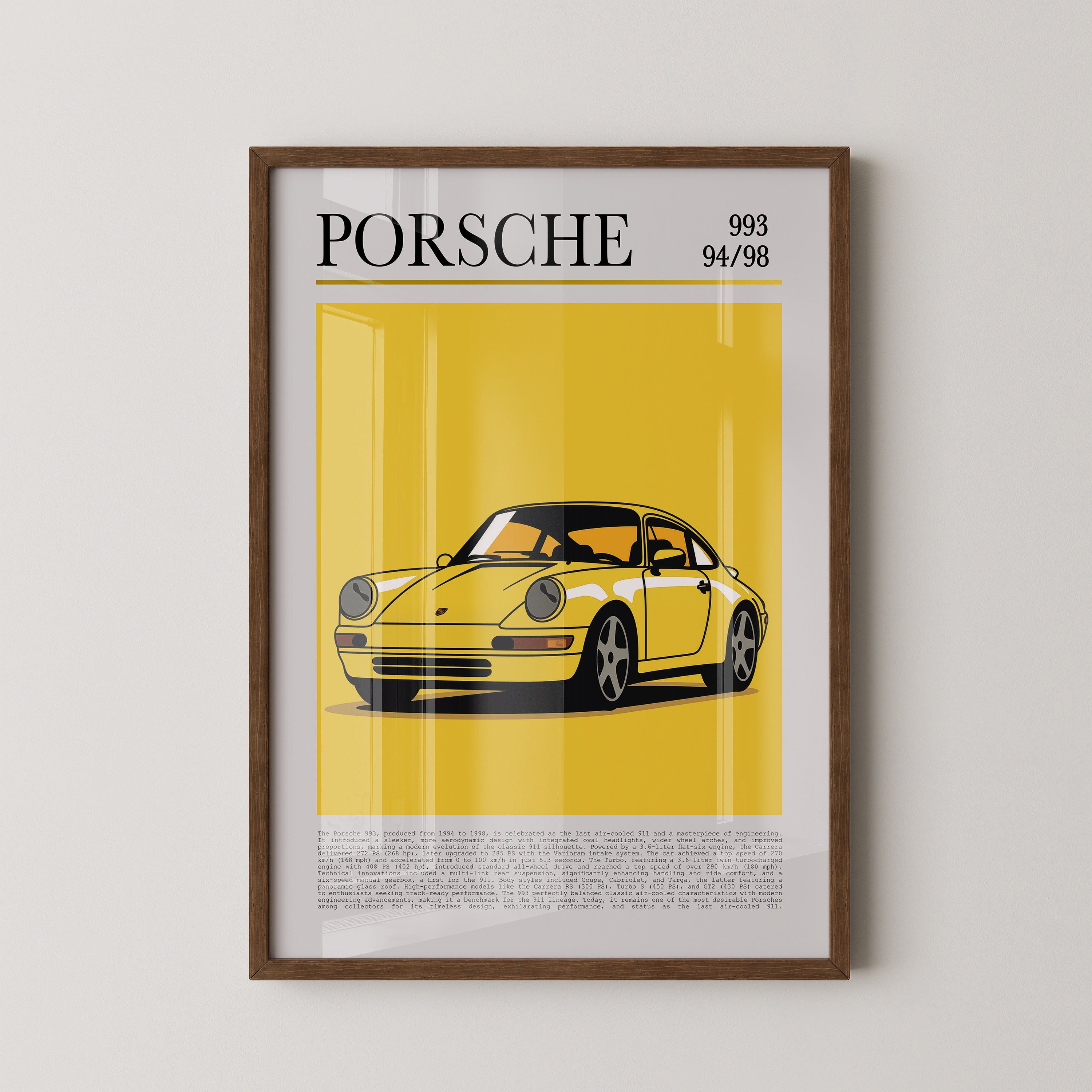 Porsche 993 Gelb Pop-Art