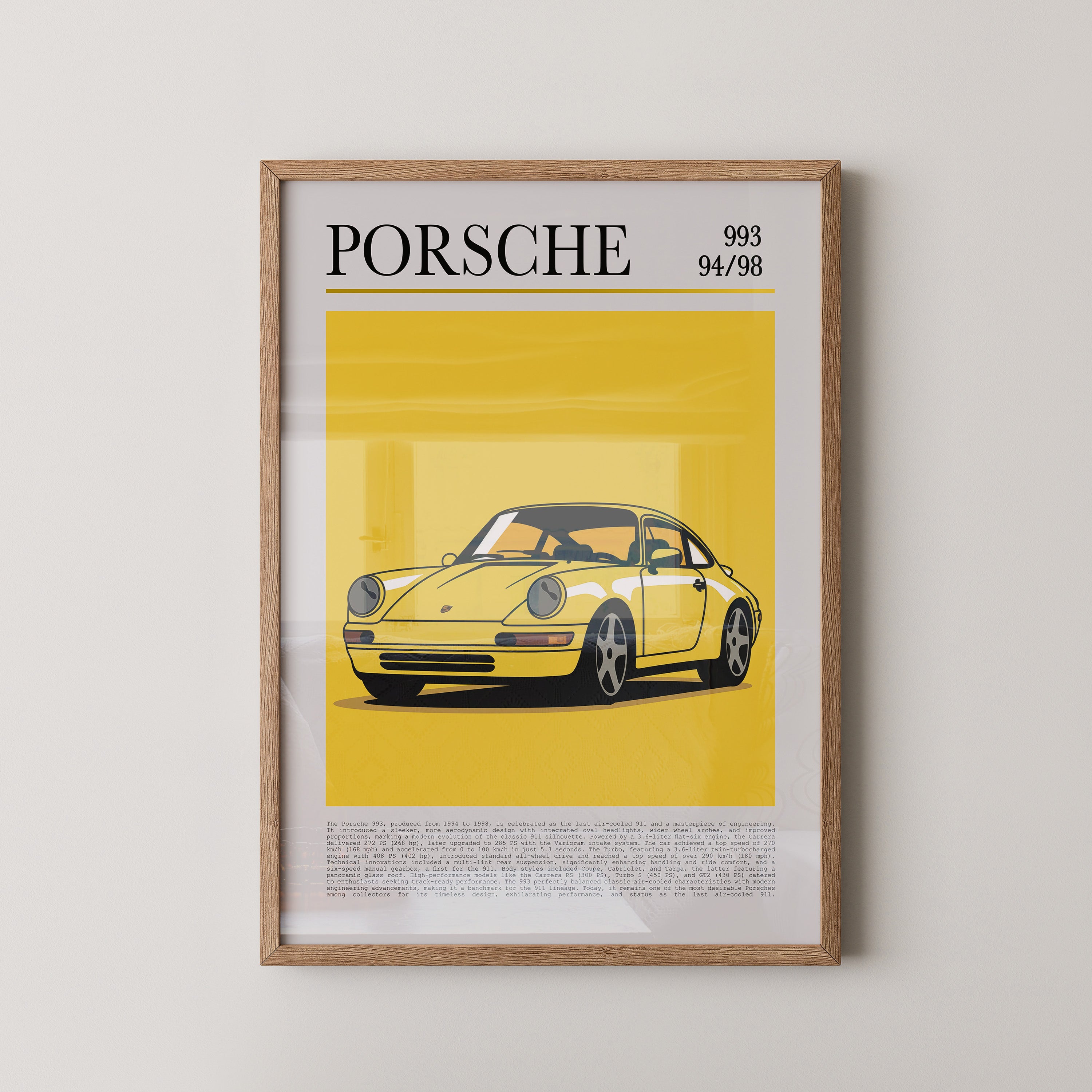 Porsche 993 Gelb Pop-Art