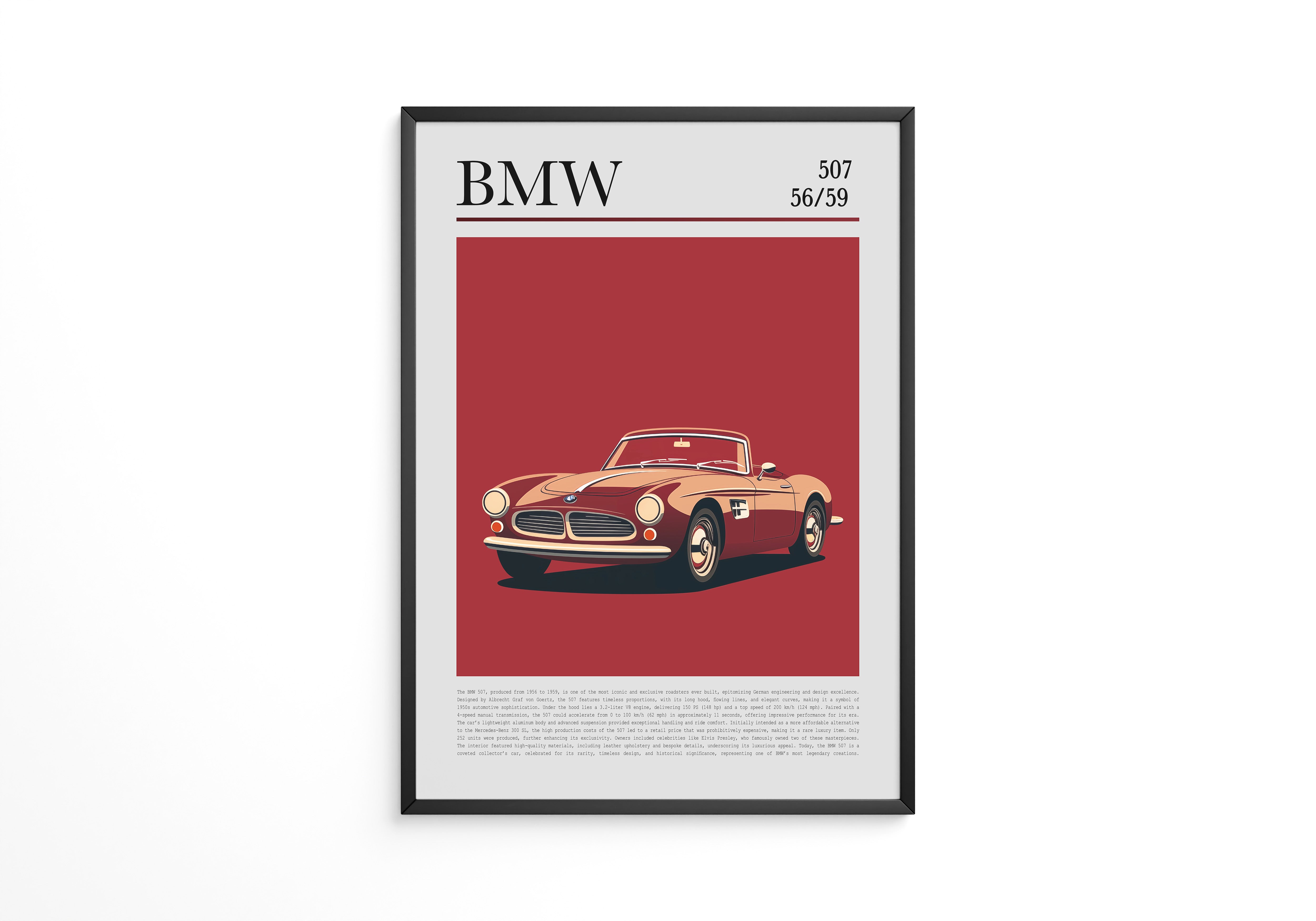 BMW 507 Retro Rot Design