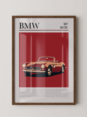 BMW 507 Retro Rot Design