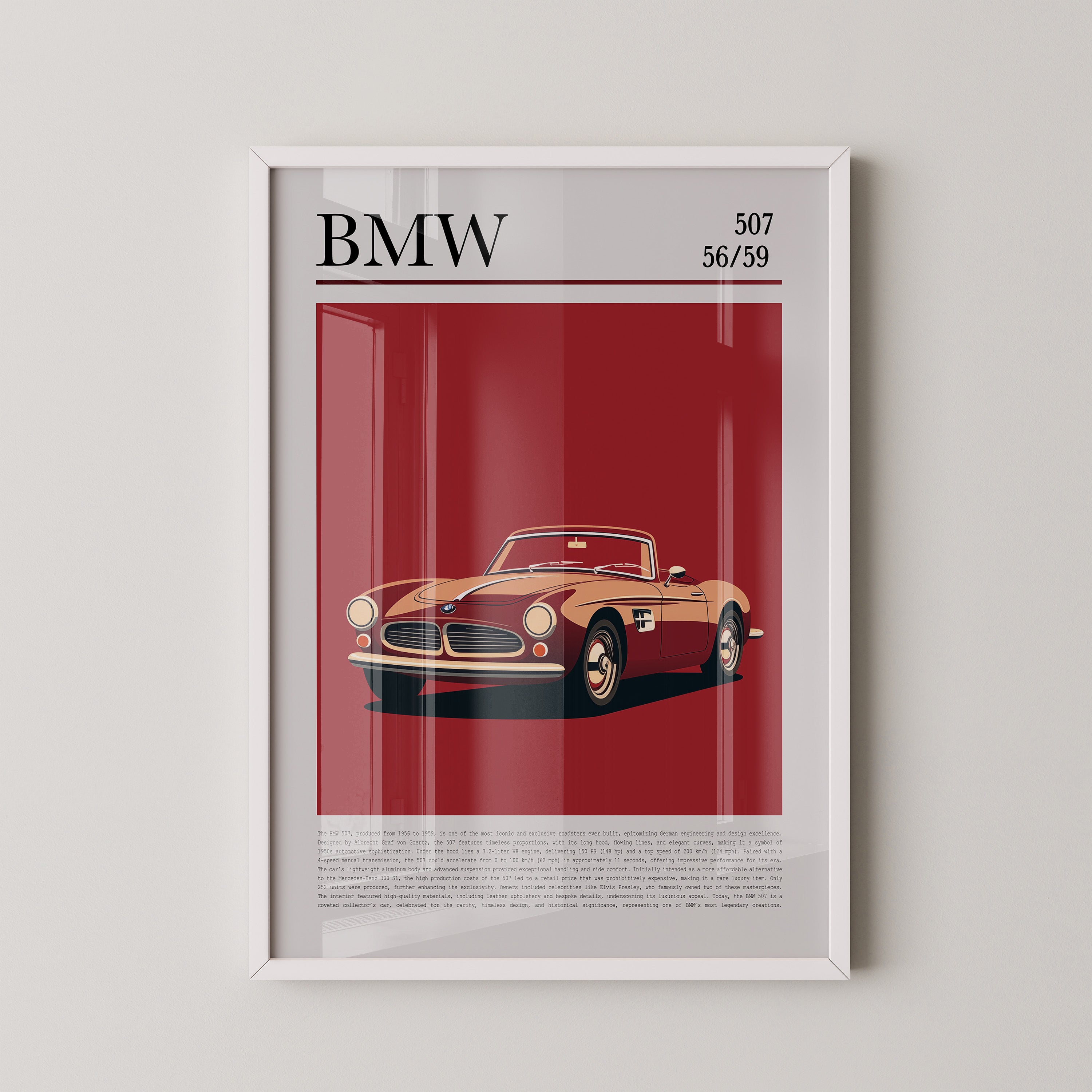 BMW 507 Retro Rot Design
