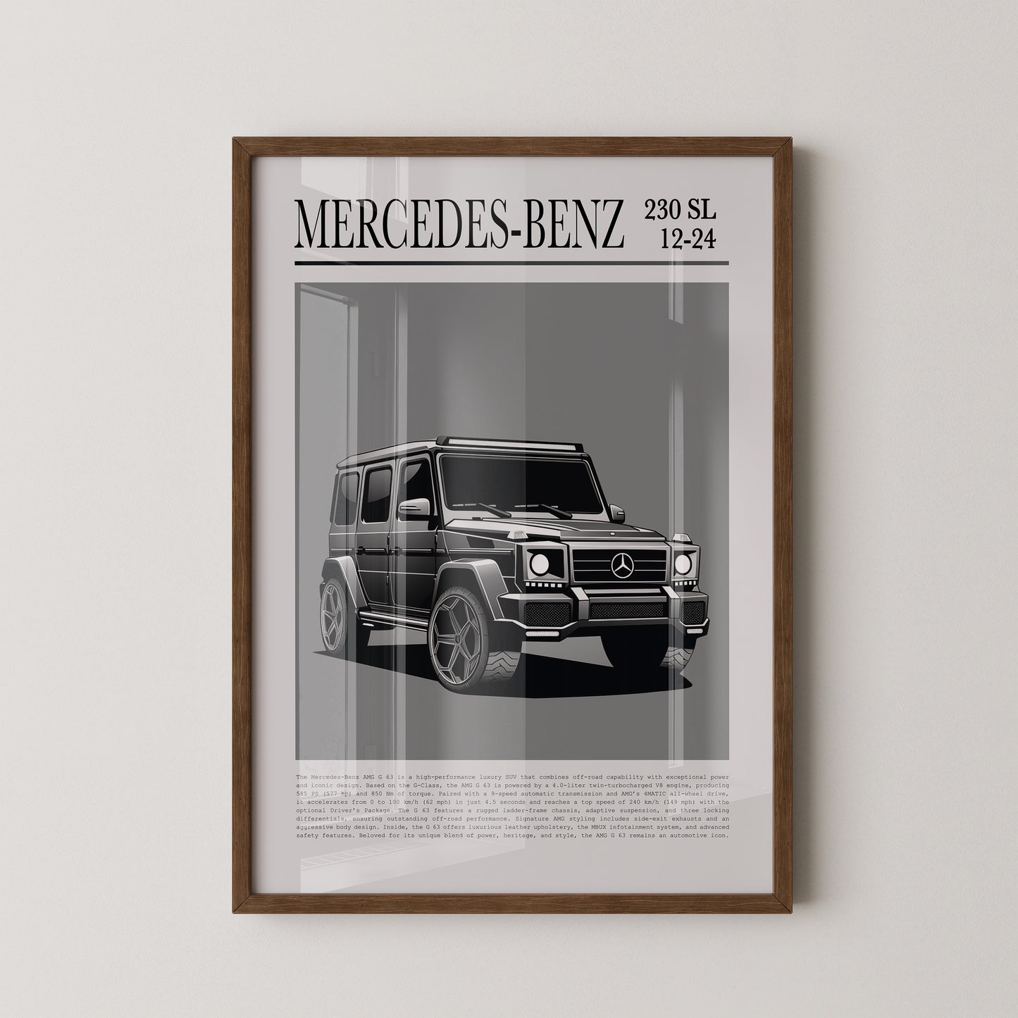 Mercedes G Wagen Illustration Grau
