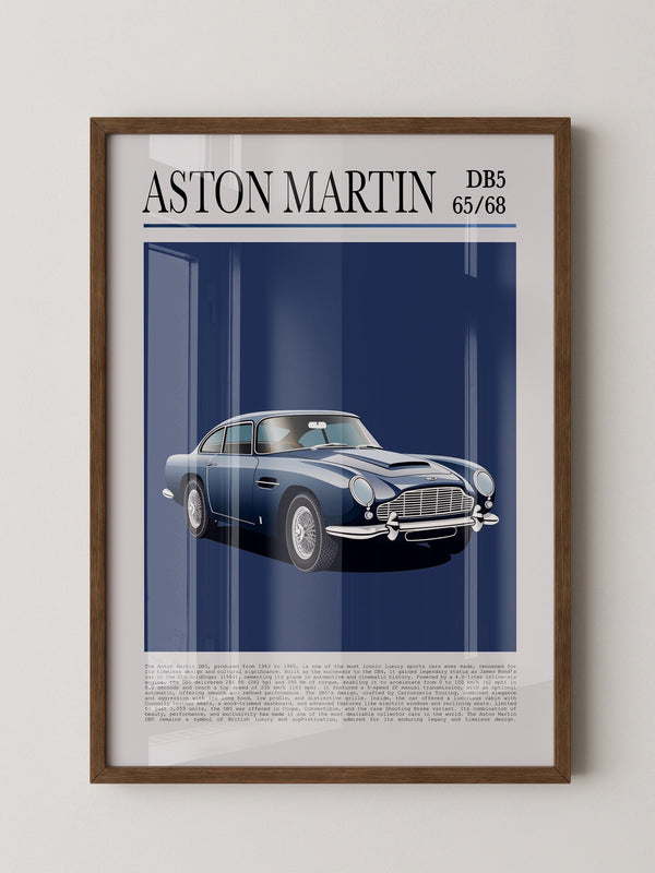 Aston Martin DB5 Illustration Blau