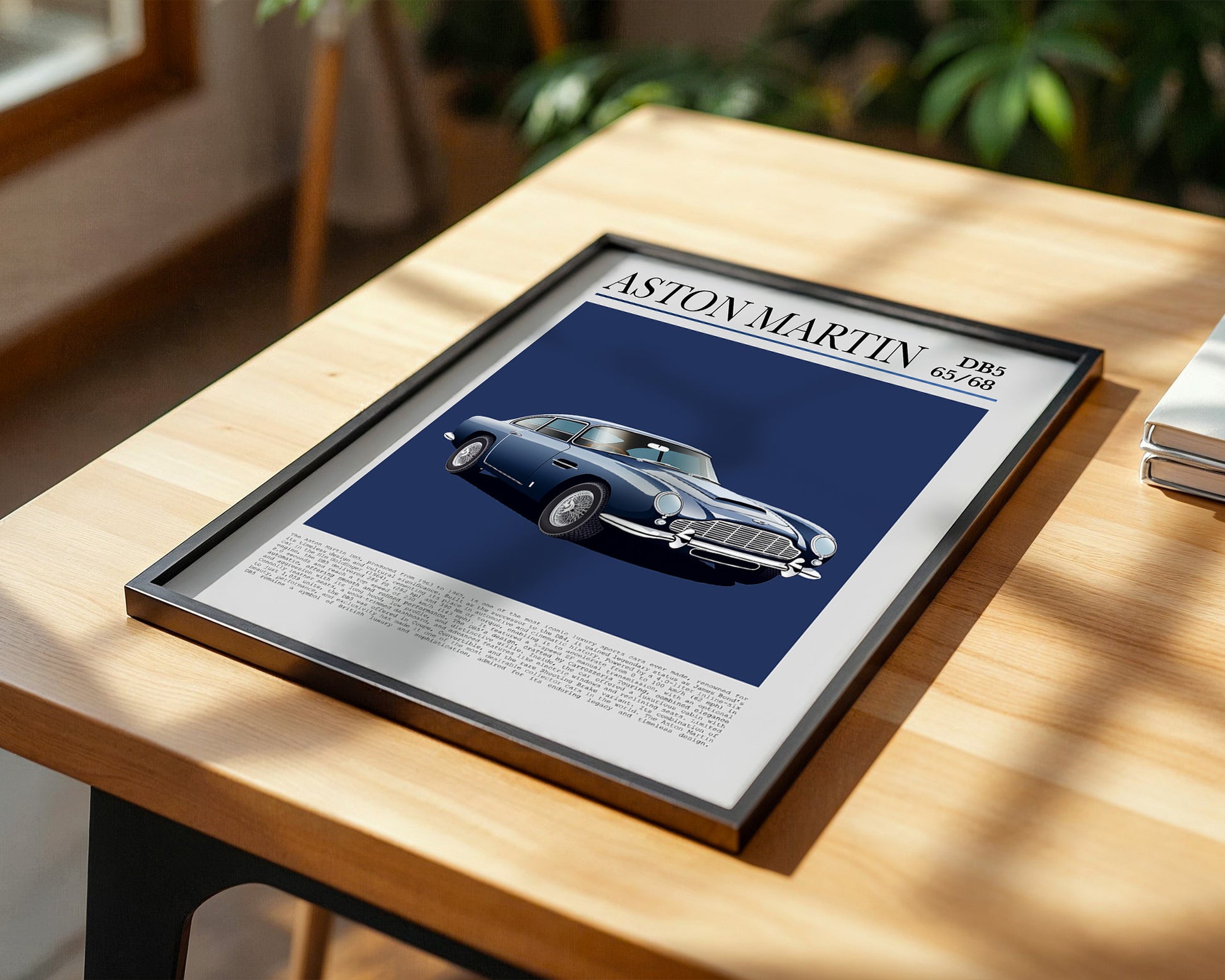 Aston Martin DB5 Illustration Blau