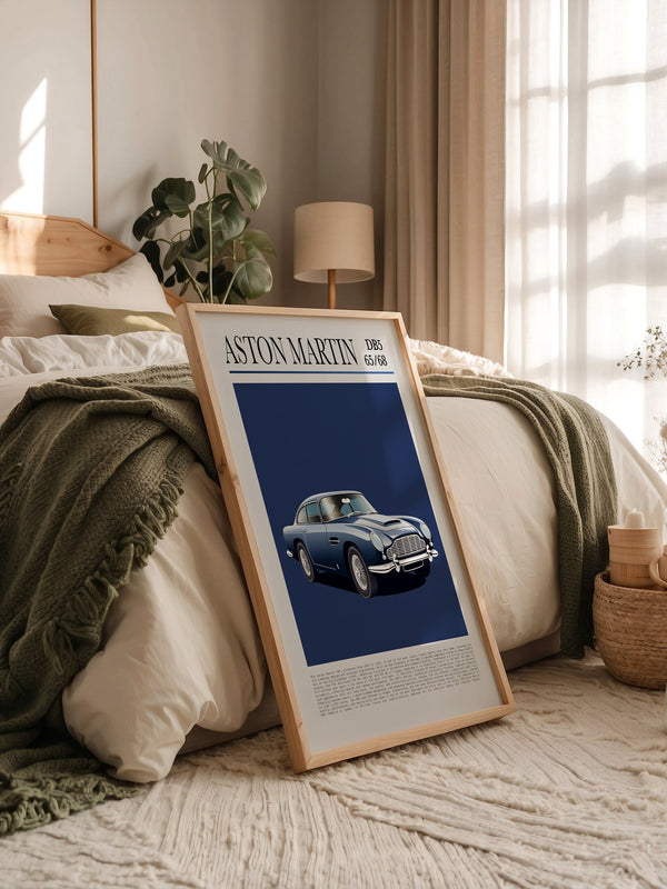 Aston Martin DB5 Illustration Blau