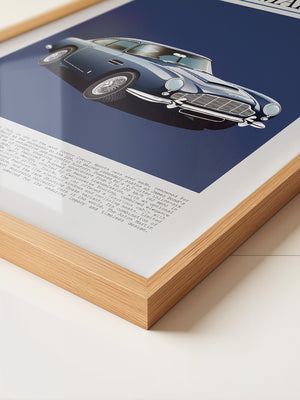 Aston Martin DB5 Illustration Blau