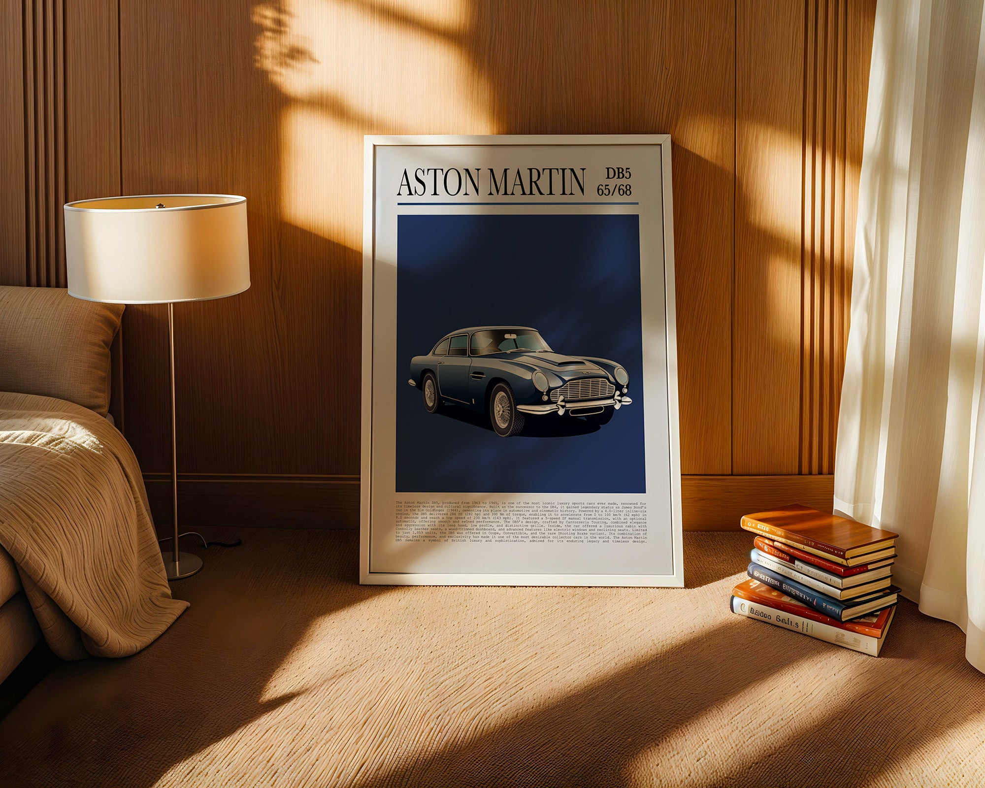 Aston Martin DB5 Illustration Blau