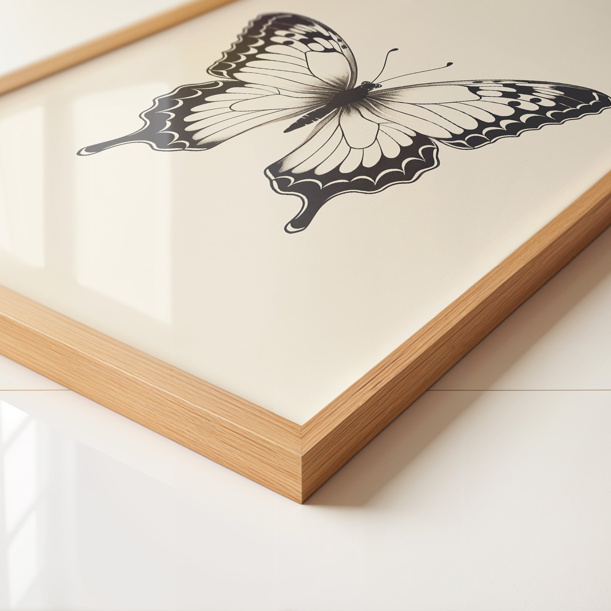 Schmetterling Schwarzweiß Kunst