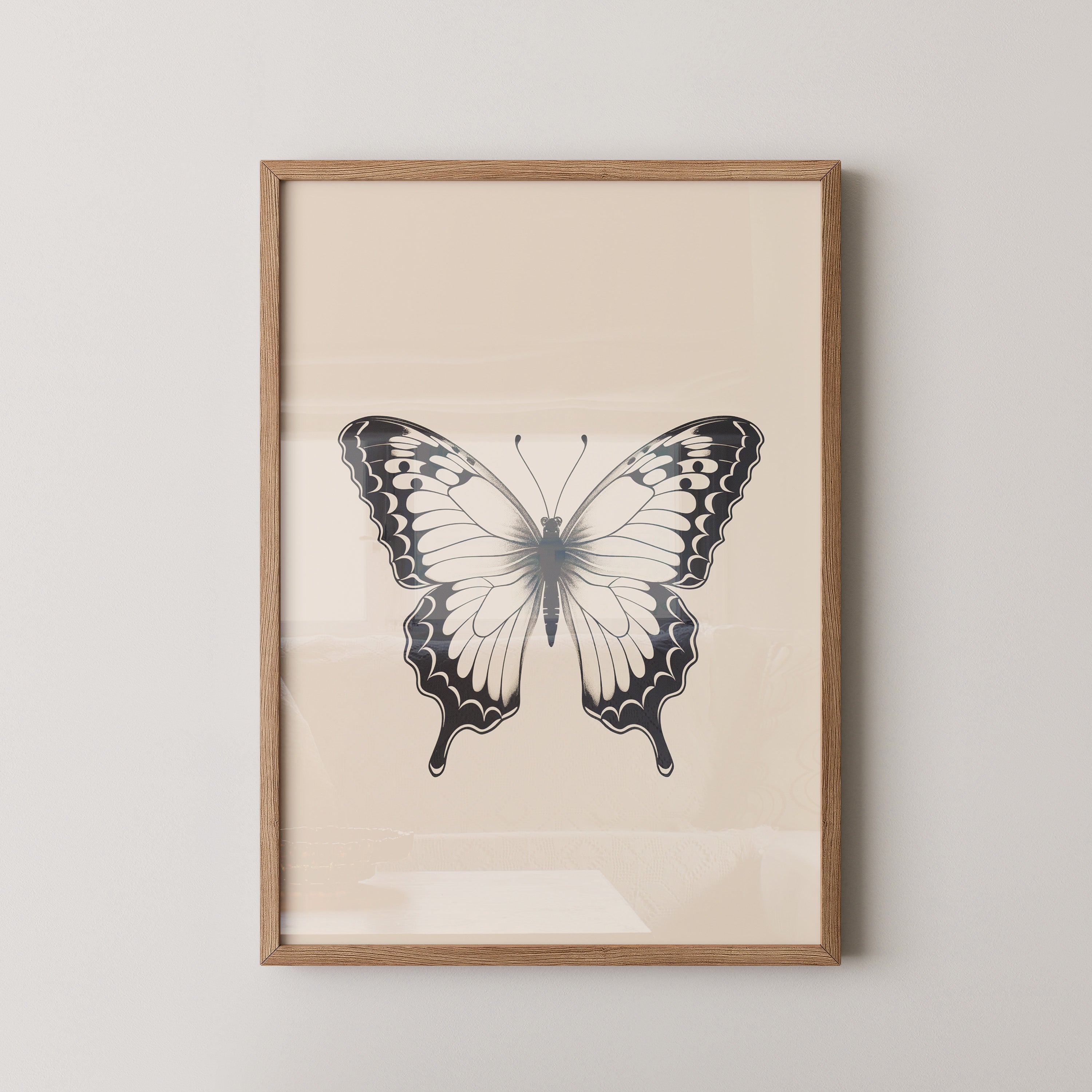 Schmetterling Schwarzweiß Kunst