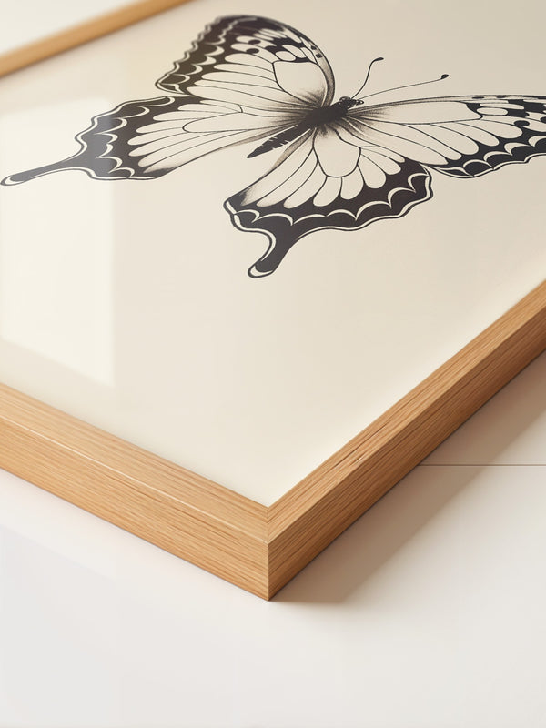 Schmetterling Schwarzweiß Kunst