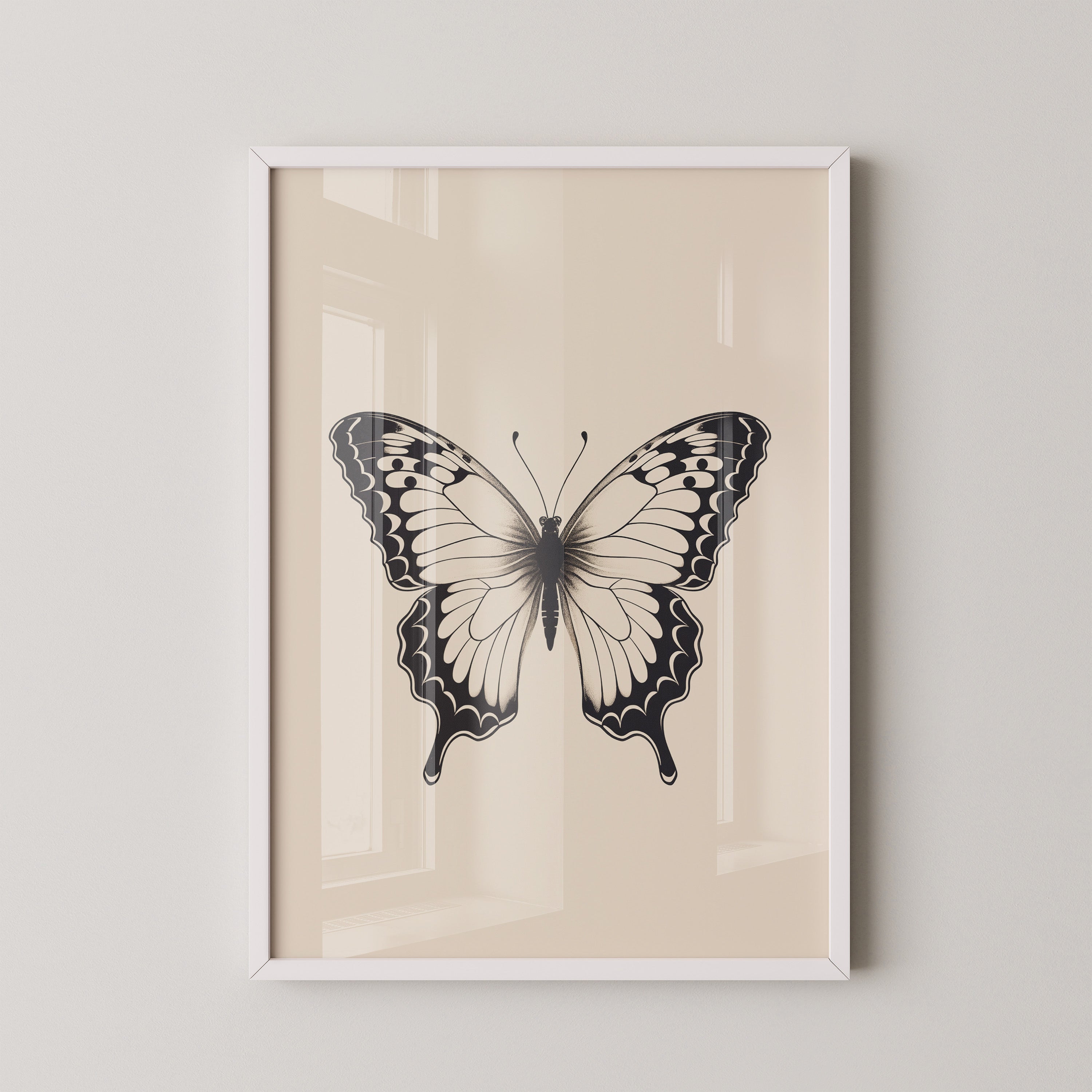 Schmetterling Schwarzweiß Kunst
