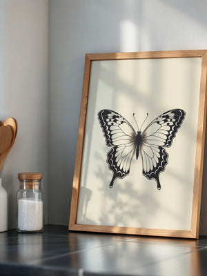 Schmetterling Schwarzweiß Kunst