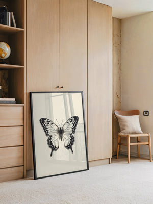 Schmetterling Schwarzweiß Kunst