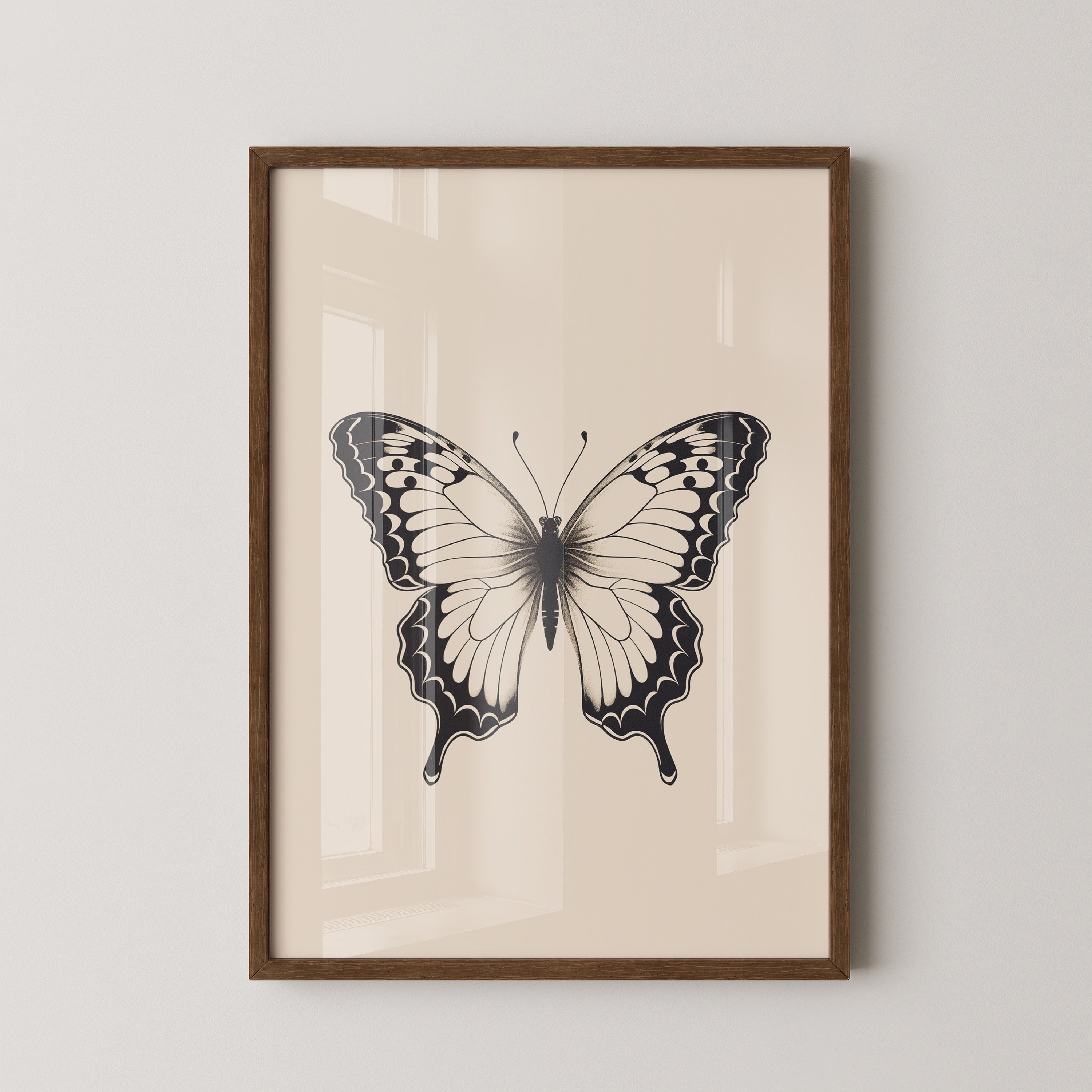 Schmetterling Schwarzweiß Kunst