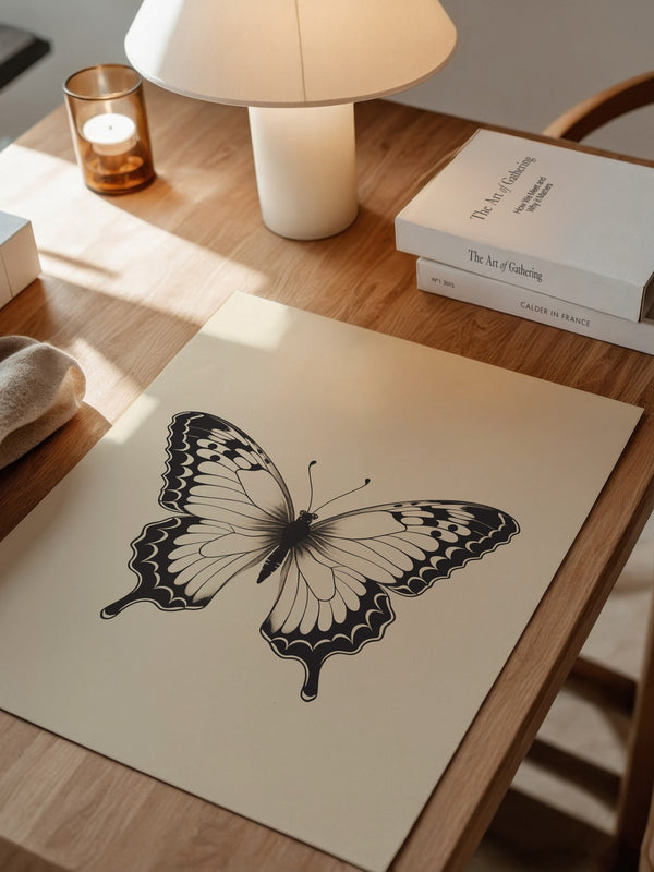 Schmetterling Schwarzweiß Kunst