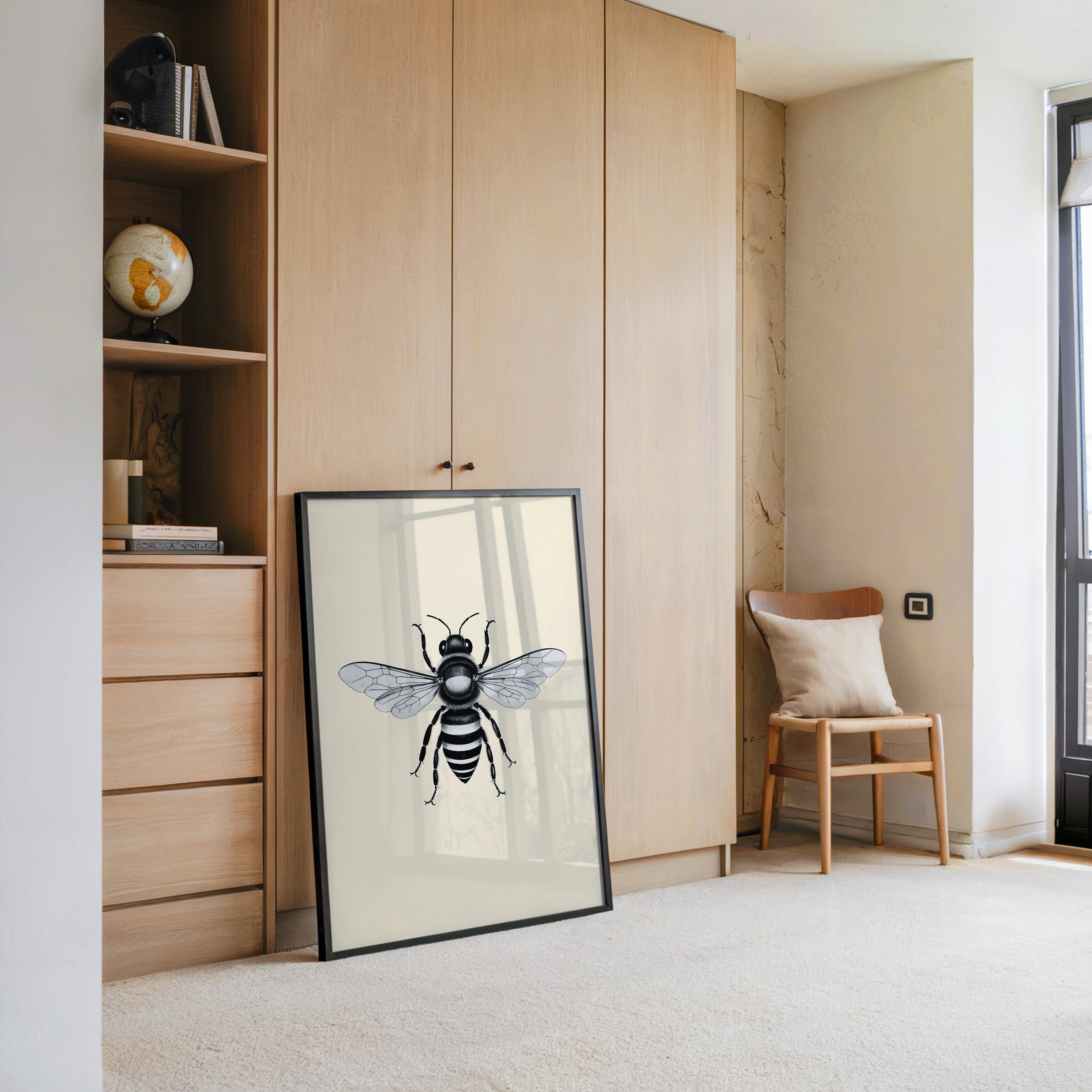 Biene Schwarzweiß Zeichnung