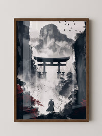 Samurai Torii Nebelrot