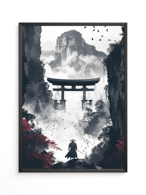 Samurai Torii Nebelrot